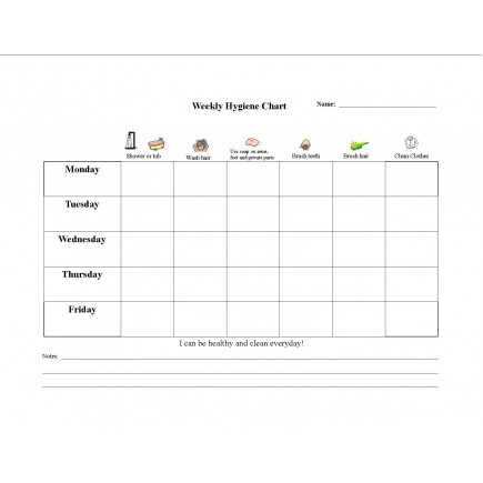 Weekly Hygiene Chart Elementary